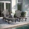 Merrick Lane Gaylord Set of 2 Adjustable Adirondack Loungers with Cup Holders- All-Weather Indoor/Outdoor HDPE Lounge Chairs - 2 of 4