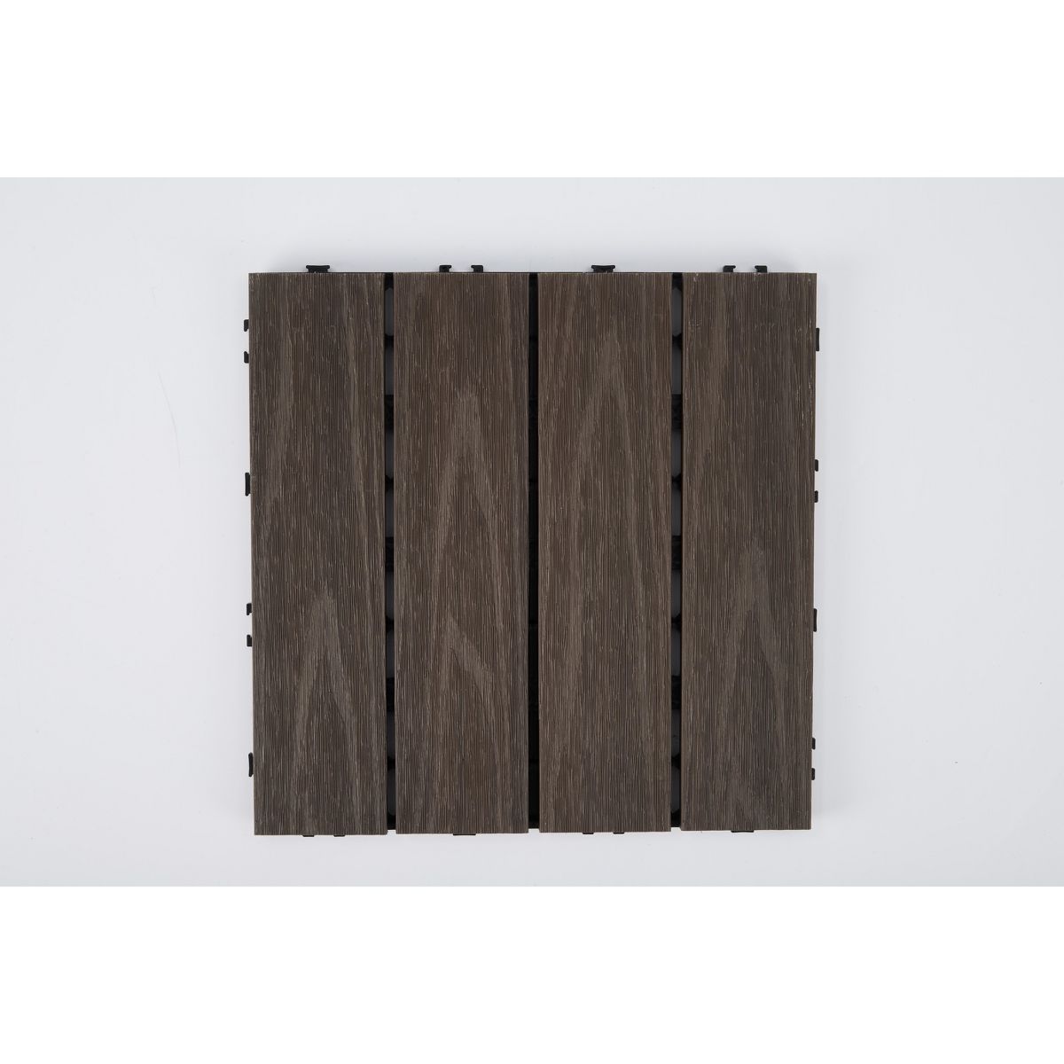 Interlocking Composite Deck Tiles, Wood Grain Snap-In Outdoor Patio Flooring Tiles for Balcony, Backyard & Outdoor Walkway Decoration - thumbnail 7