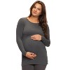 Felina | Cotton Modal Maternity Side Shirred L/S Crewneck Shirt - 2 of 2