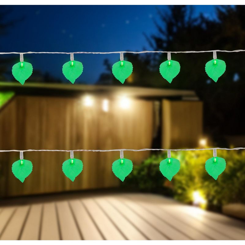 Northlight 10 Battery Operated Leaf Shaped Novelty Christmas Lights - Clear Wire, 2 of 8