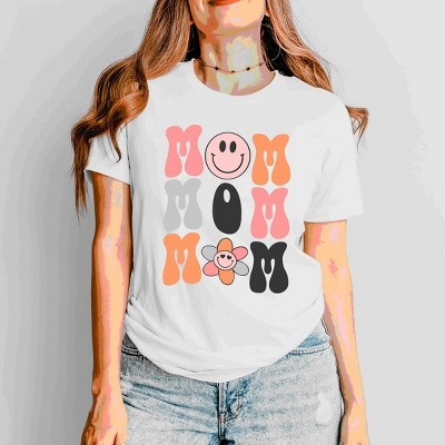 Simply Sage Market Mom Stacked Smiley Faces Short Sleeve Tee
