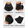 Black Medium Athletic Shorts for Women 2 in 1 Flowy Running Shorts with Pockets Spandex Butterfly Workout Tennis Skorts - 4 of 4
