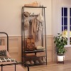 Entryway 4-in-1 Hall Tree with Shoe Storage Bench, Narrow Hallway Coat Rack and Shoe Bench, Mudroom Coat Rack Shoe Rack with Hooks - 4 of 4