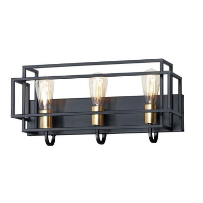 Maxim Lighting Liner 3 - Light Wall Light in  Black/Satin Brass