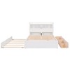 NicBex Full Bed Modern Wooden Bed Frame with Twin Size Trundle, Drawers and Pull Out Storage Headboards for Bedroom, No Box Spring Required, White - 3 of 4