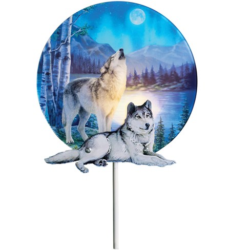 Collections Etc Solar Powered Howling Wolves Outdoor Garden Stake : Target