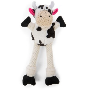 goDog Checkers Skinny Cow Squeaky Plush Dog Toy, Chew Guard Technology, Small - 1 of 4