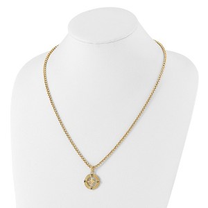 Chisel Stainless Steel Polished Yellow IP-plated Compass Pendant on a 22" Box Chain Necklace - 1 of 3