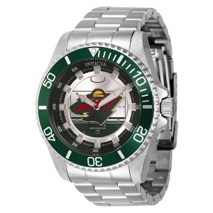Invicta 42250 Men's NHL Minnesota Wild Silver, Green Bezel Watch - 1 of 2
