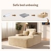 XIZZI 67" Oversized Chaise Lounge Indoor, No Assembly Required, Upholstered Sofa Bed with Throw Pillows & Optional Cup Holder for Extra Comfort - 4 of 4