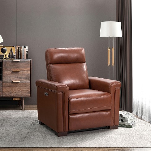 Genuine leather deals power recliner