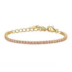 Junior Jewels 14K Gold Over Brass Cubic Zirconia Tennis Bracelet - 1 of 2