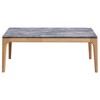 47.25" Rectangular SmartTop Coffee Table with Faux Marble Finish and Natural Brown Base, Perfect for Modern Living Rooms - 3 of 4