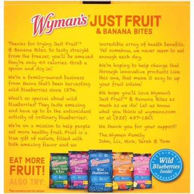 Wyman&#39;s Just Fruit Frozen Wild Blueberries Strawberries and Banana Bites - 4ct/9.2oz