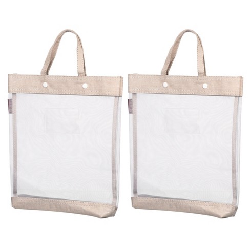 Unique Bargains Office Business Nylon Mesh Transparent Files Handbag - image 1 of 4