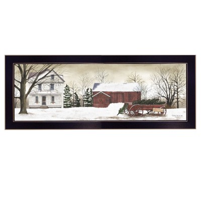 VisioGear Christmas Trees Wall Art, Printed Wall Art, Ready to Hang Framed Poster, Black Frame, Multicolor, 20"*8"*1"