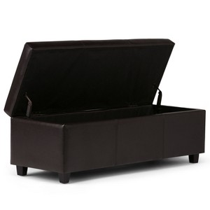 CAVINAS Faux Leather Storage Ottoman Bench,Upholstered Ottoman with Stitching Design for Living Room,Bedroom - 1 of 4