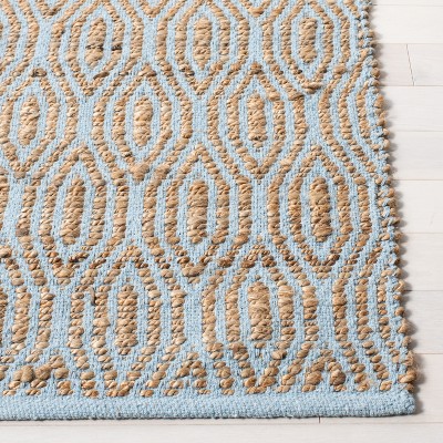 Handmade Silver and Natural Cotton Geometric Area Rug, 3' x 5'