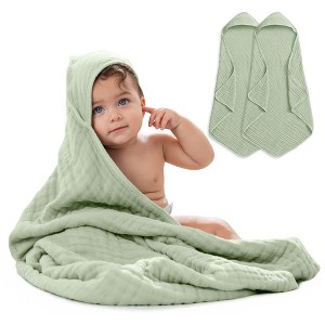 Baby Hooded Muslin Cotton Towel for Kids by Comfy Cubs - 1 of 4