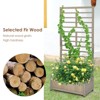 Tangkula 68" Wood Planter Box with Trellis Plant Raised Bed for Flower Climbing for Garden Balcony Patio Yard - 4 of 4