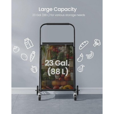 Foldable Black Alloy Steel Utility Cart with Swivel Wheels