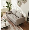Tree City- 58" Upholstered Mid-Century Modern Faux Leather Square Arm Sofa Loveseat - 3 of 4