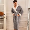ADR Men's Robe, Warm Plush Hooded Bathrobe Man, Full Length Fleece Robe Man with Hood - 4 of 4