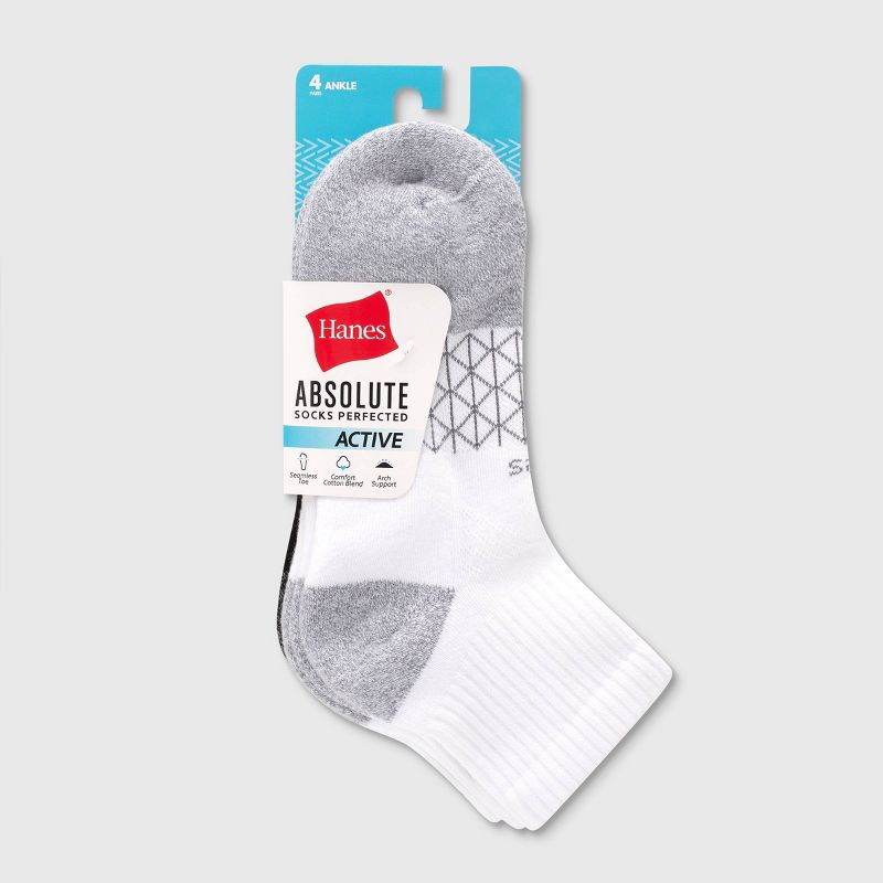 Hanes Women's 4pk Absolute Active Ankle Socks - 5-9, 3 of 6