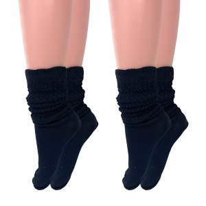 Slouch Socks for Women Cotton Lightweight Scrunch Knee High Socks 2 Pairs Fits Shoe Sizes 5-10 - 1 of 1