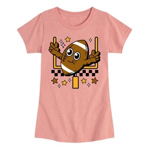 Girls' - Instant Message - Football Mascot and Goalpost Fitted Short Sleeve Graphic T-Shirt - 1 of 4