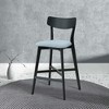 Resenkos Counter Bar Stools, Counter Stool,Wooden Bar Chairs Set of 2, Counter Height Stool with Backrest and Footrest,Black - 2 of 4