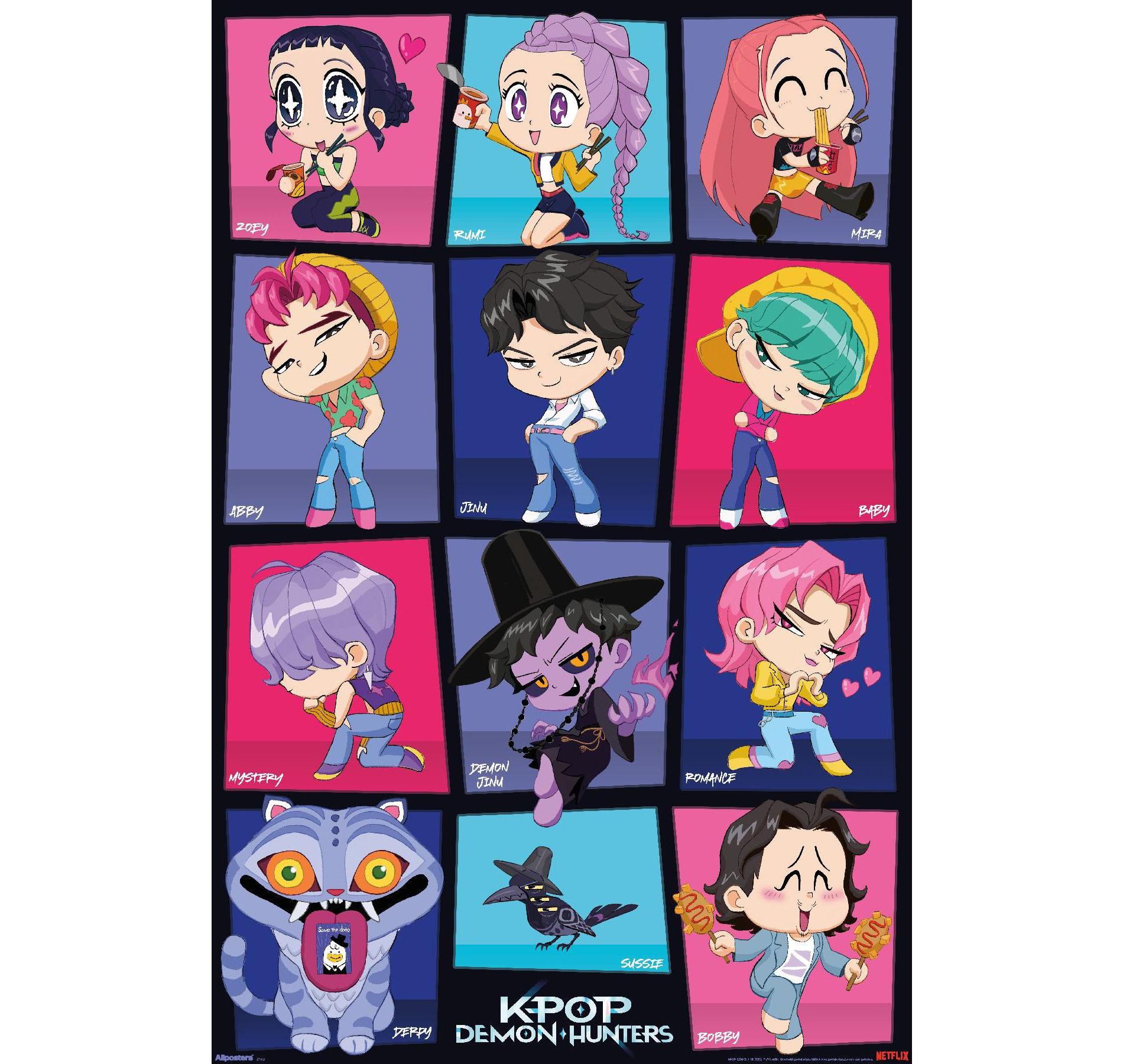 Trends International Netflix KPop Demon Hunters (2025) - Chibi Grid Unframed Wall Poster Prints