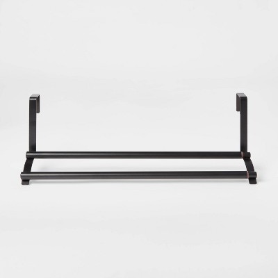 Small Expandable Over the Door Towel Rack Hook Black - Threshold™