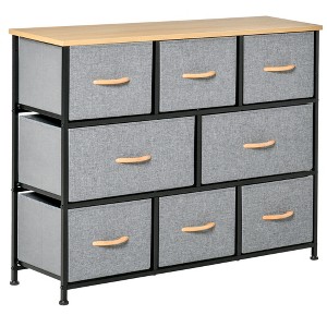 SEVOBAL Dressers 8 Drawer Fabric Chest of Drawers with Robust Steel Frame for Bedroom and Inviting Hallway, Gray, 11.75"*39.25"*31" - 1 of 4