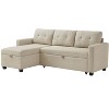 VYNXARIA Upholstered Pull Out Sectional Sofa with Storage Chaise, Convertible Corner Couch - 3 of 4