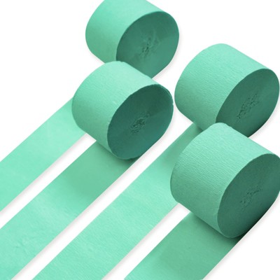 PartyWoo Crepe Paper Streamers Mint Green 4 Rolls 328 ft 1.8 Inch x 82 Ft Roll