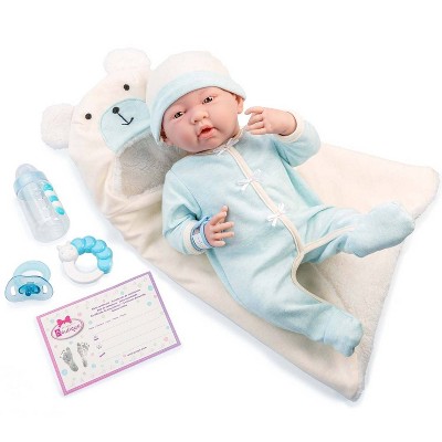 Jc Toys Soft Body La Newborn 15.5 Baby Doll - Blue Bear Bunting Gift Set :  Target