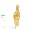 Black Bow Jewelry 14k Yellow Gold November Cubic Zirconia Birthstone Flip Flop Pendant - 3 of 4