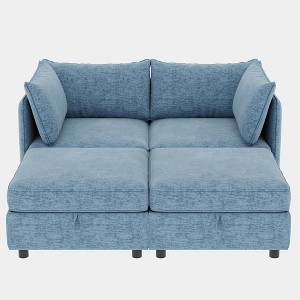 Christopher Knight Home Penny Versatile 68" Modular Storage Loveseat with Two Ottomans - 1 of 4