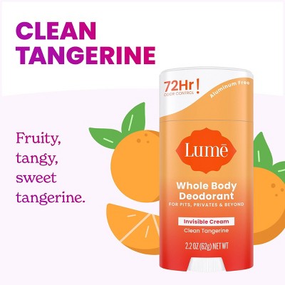 Lume Whole Body Women&#8217;s Deodorant - Invisible Cream Stick - Aluminum Free - Clean Tangerine Scent - 2.2oz_8