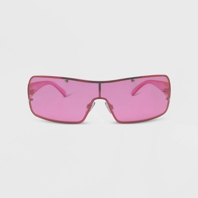 Women's Rimless Wrap Shield Sunglasses - Wild Fable™