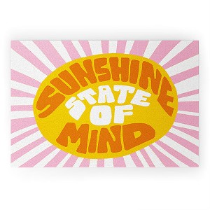 Sunshinecanteen Sunshine Vibes Looped Vinyl Welcome Mat - Society6 - 1 of 4