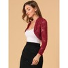 INSPIRE CHIC Women's Elegant Sheer Floral Lace Crop Bolero Shrug - 4 of 4