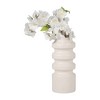 Sagebrook Home 11" Ceramic Three Tiered Vase - Contemporary Abstract White Vase For Decorative Table Accent - Stylish Home or Office Decor - image 2 of 4