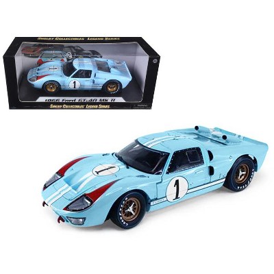 1966 Ford GT 40 MK II RHD (Right Hand Drive) #1 Light Blue Miles - Hulme Le Mans 1/18 Diecast Model Car by Shelby Collectibles