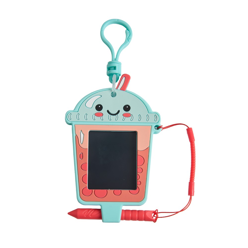 Boogie Board Scribble Pals Mini Boba 2.25” LCD Writing Tablet Keychain for Kids, Reusable Mess-Free Doodle Toy, Travel Drawing Pad, Ages 3+