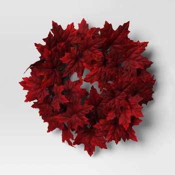 Mini Maple Leaf Wreath Red - Threshold™