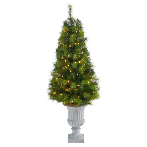 Nearly Natural 4.5\' Green Valley Pine Prelit Artificial Christmas ...