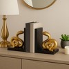 Decorative Resin Snake Bookends - Artistic Sculptural Book Accessories for Home Library, Bookshelf, Desk, and Office - Set of 2, 6", Gold & Black - 3 of 4