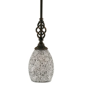 Toltec Lighting Elegante 1 - Light Pendant in  Dark Granite with 5" Black Fusion Shade - 1 of 1